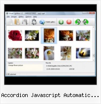Accordion Javascript Automatic Image Scroll clicking objects from popups using scripts