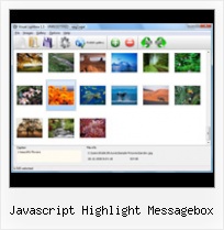 Javascript Highlight Messagebox ajax popup principal
