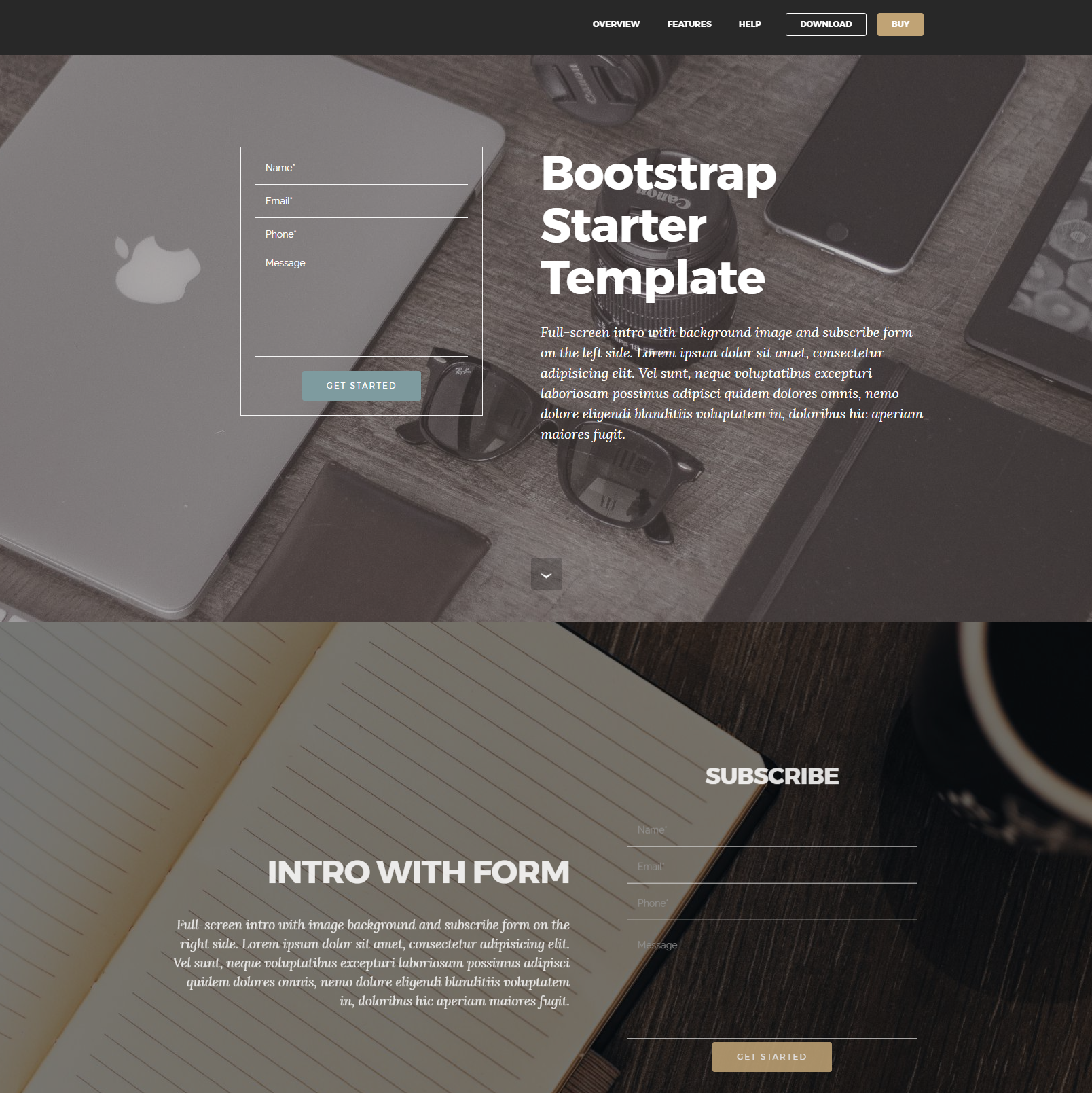 Free Download Bootstrap Starter Themes