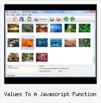 Values To A Javascript Function popup window with menu