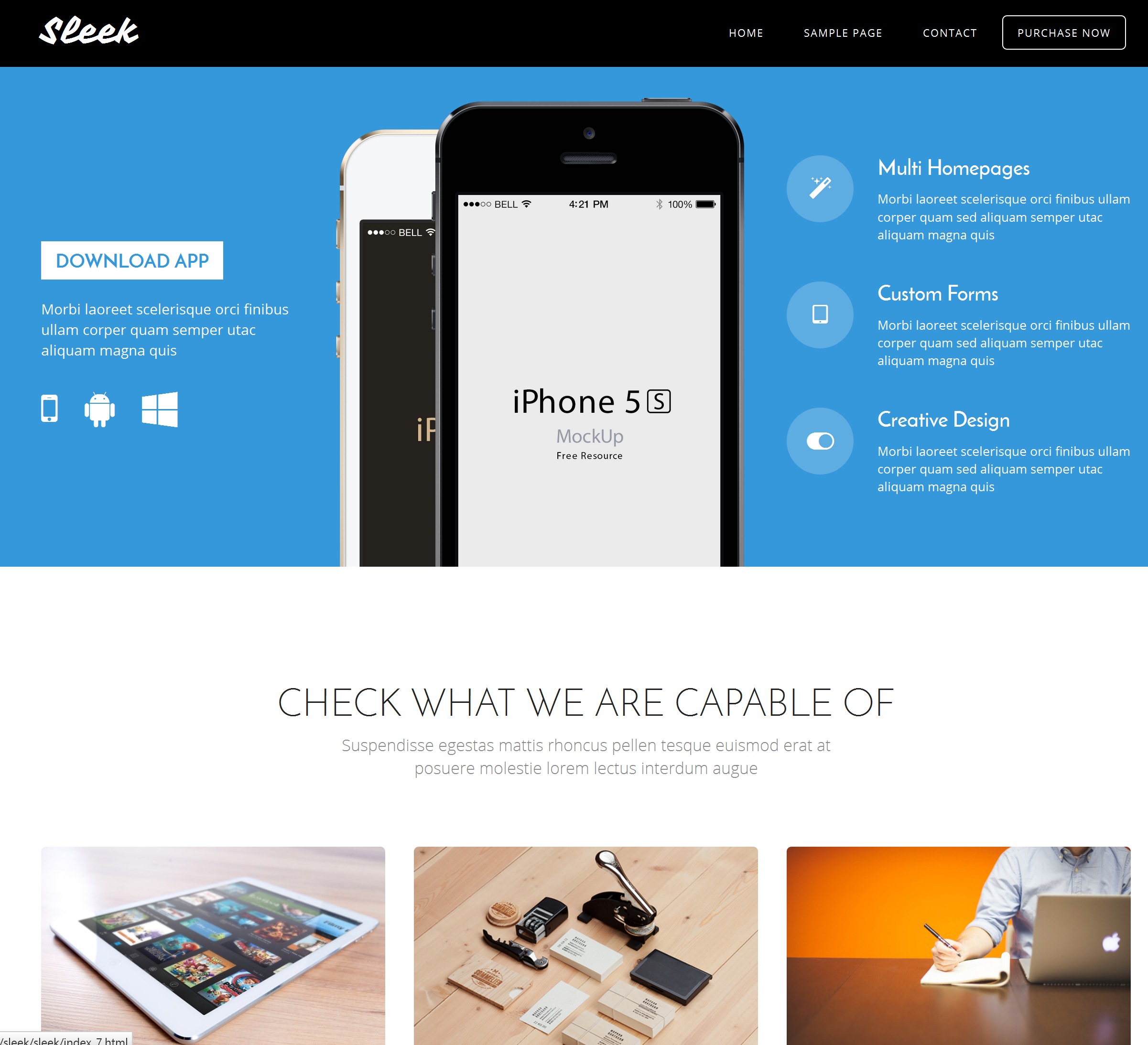 Mobile Bootstrap Simple Theme