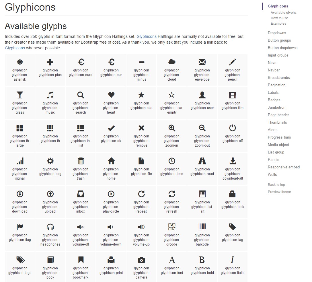 Bootstrap Icons official  documents
