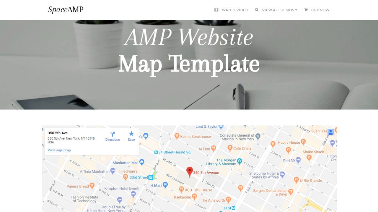 AMP Website Map Template