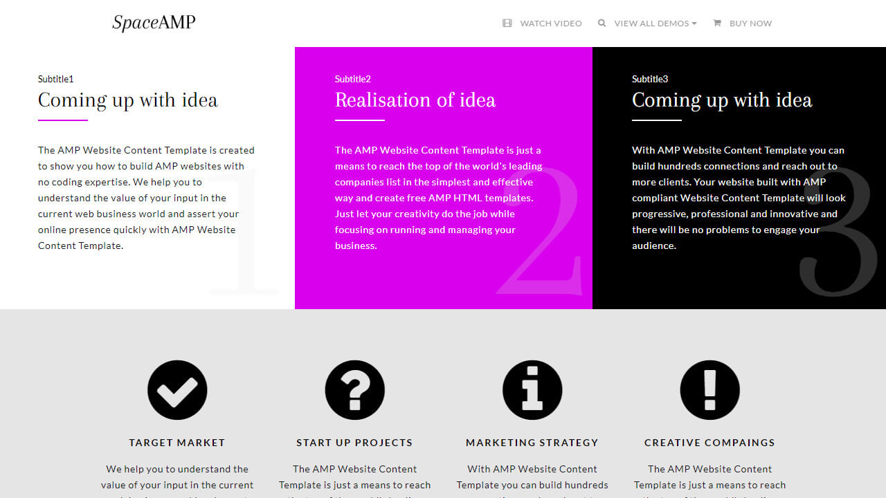 AMP Website Content Template