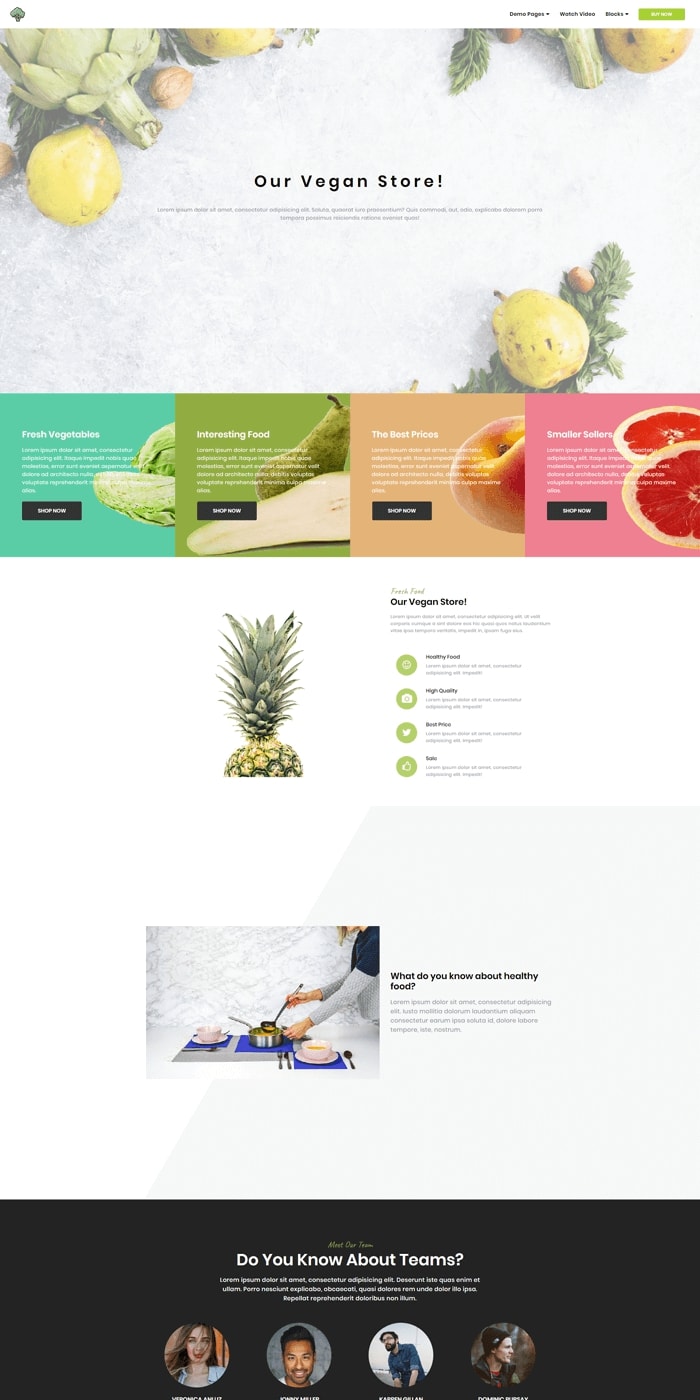Grocery Store Simple Website Template
