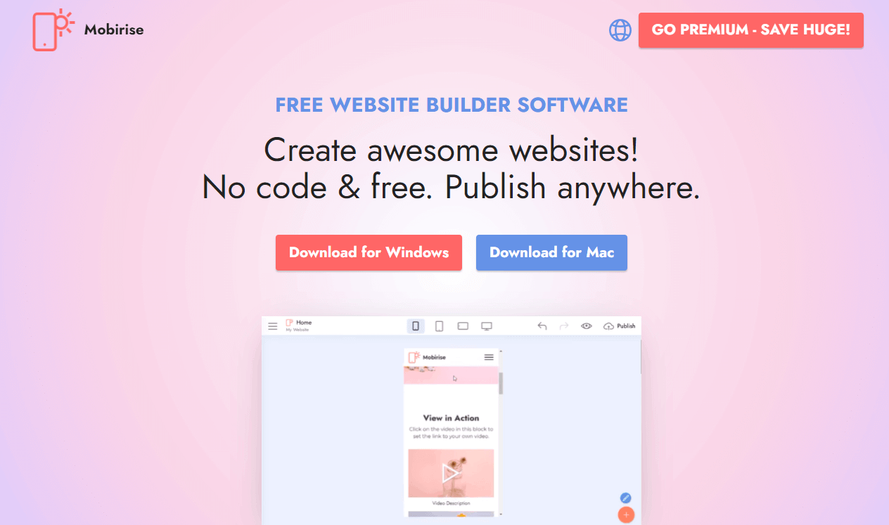  Mobirise Website Maker Software